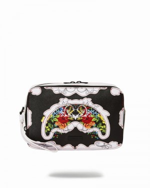 Black Sprayground The Floral Cut Men's Toiletry Bags | 609299242