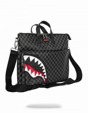 Black Sprayground Travelcase Shark In Paris Men's Tote Bags | 767873319