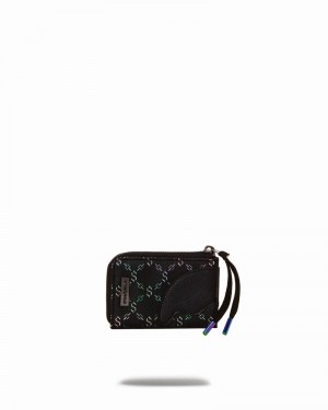 Black Sprayground Trippy Moneygram Men's Wallets | 74304670
