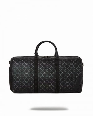 Black Sprayground Trippy Monogram Men's Duffle Bags | 61795093