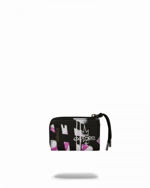 Black Sprayground Vandal Couture Men's Wallets | 131415705