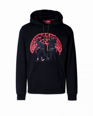 Black Sprayground Wall Hood Women's Hoodie | 368557623