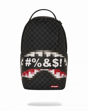 Black Sprayground What The Beep' Shark Men's Backpacks | 317004471