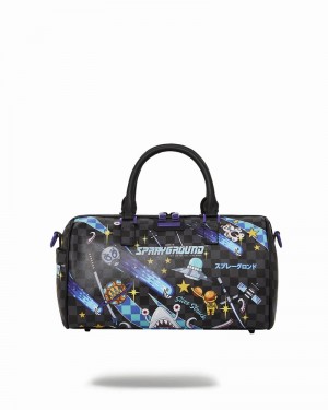 Black Sprayground Wtf Alien Invasion Mini Men's Duffle Bags | 273973138