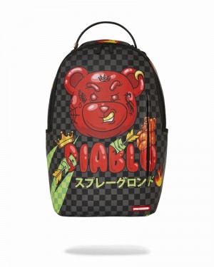 Black Sprayground Wtf Diablo Men's Backpacks | 314898805