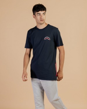 Blue Sprayground Mini Logo Fronto Men's T Shirts | 709071422