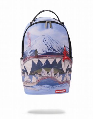 Blue Sprayground Sacred Mountain Men's Backpacks | 132569596