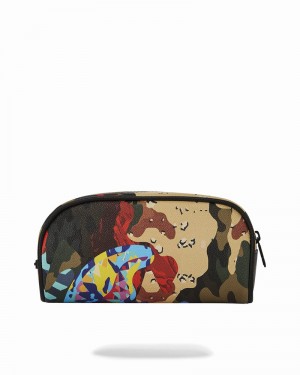 Blue Sprayground Sliced And Diced Camo Men's Pouches | 444238874