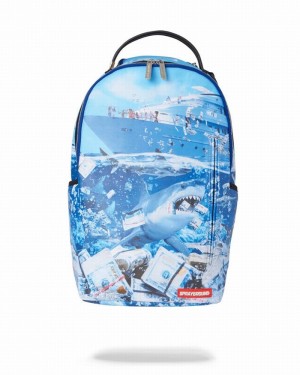 Blue Sprayground The Shark Of Wall Street Men's Backpacks | 906395544