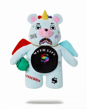 Blue Sprayground Unicorn Bear Men's Backpacks | 143239702
