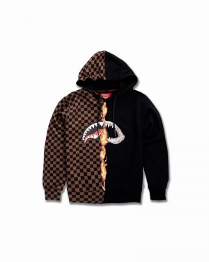 Brown Sprayground Burnt Sharks In Paris Kids' Hoodie | 412218773