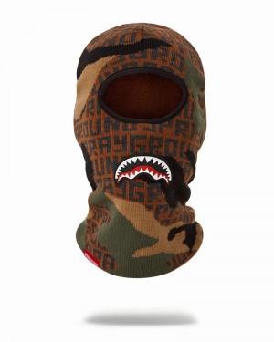 Brown Sprayground Camo Infinity Women's Ski Masks | 43873151