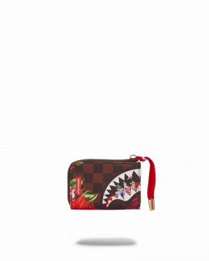 Brown Sprayground Garden Of Sharks Men's Wallets | 292262122