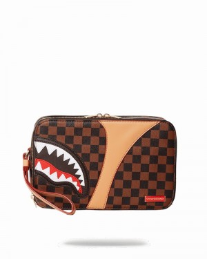 Brown Sprayground Henny Air To The Throne Men's Toiletry Bags | 625903320