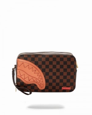 Brown Sprayground Henny Men's Toiletry Bags | 654855131
