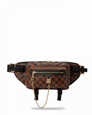 Brown Sprayground Henny Sip Lock Cargo Men's Waist Bags | 524729266