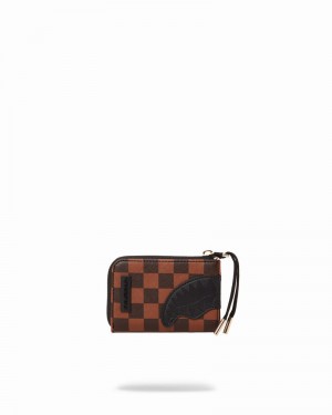 Brown Sprayground Henny Sip Lock Men's Wallets | 199626981