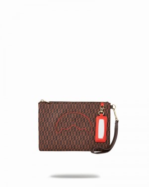 Brown Sprayground Money Check Men's Clutch Bags | 57243077