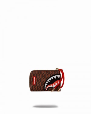 Brown Sprayground Money Checkered Men's Wallets | 299453642