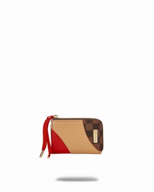 Brown Sprayground Raceway Men's Wallets | 473724364