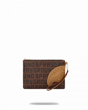 Brown Sprayground Sharkfinity Crossover Men's Clutch Bags | 681535638