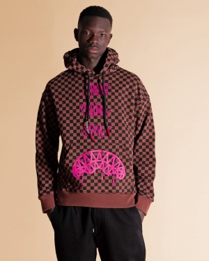 Brown Sprayground Sharks In Ny Men's Hoodie | 504845724