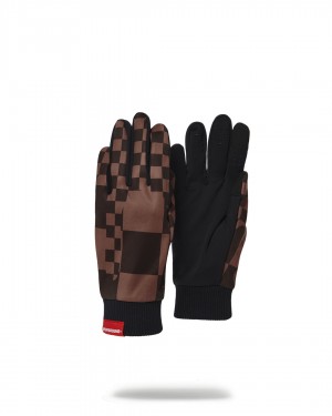 Brown Sprayground Sharks In Paris Large Women's Gloves | 720693690