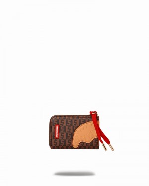 Brown Sprayground Split Money Henney Men's Wallets | 900424035