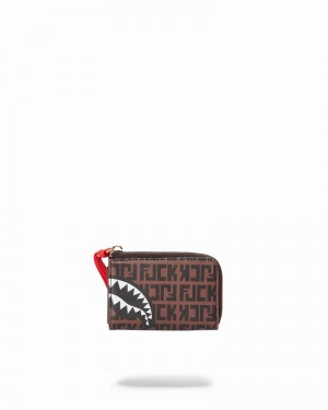 Brown Sprayground Split The Check Men's Wallets | 506595841