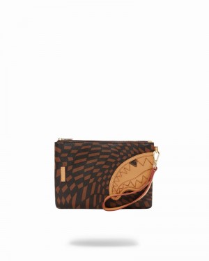 Brown Sprayground Trippy Henny Men's Clutch Bags | 874198359