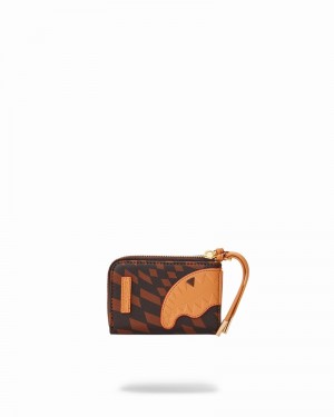 Brown Sprayground Trippy Henny Men's Wallets | 480379388