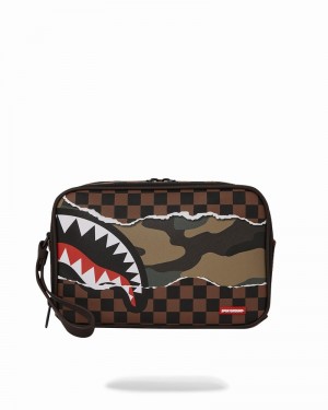 Brown Sprayground Unstoppable Endeavors Iii Men's Toiletry Bags | 896994576