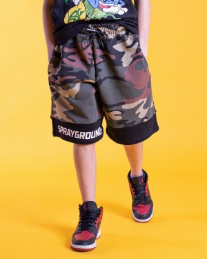Green Sprayground Bermuda Camo Kids' Shorts | 484202060