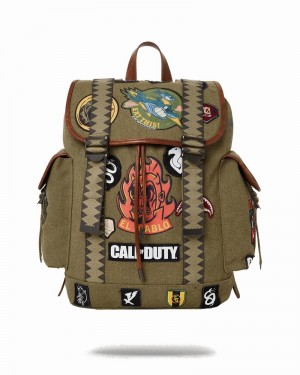 Green Sprayground Call Of Duty Montecarlo Men's Backpacks | 516749370