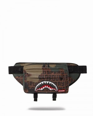Green Sprayground Camoinfiniti Men's Waist Bags | 311336455