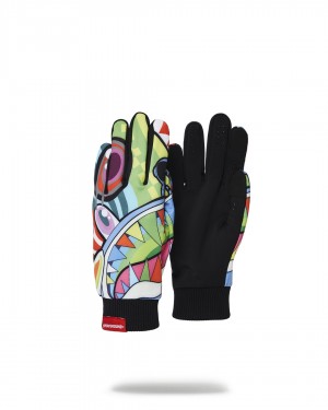Green Sprayground Mind Trip Large Men's Gloves | 962750907