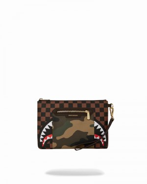 Green Sprayground Sip Camo Accent Cross-over Men's Clutch Bags | 841762229