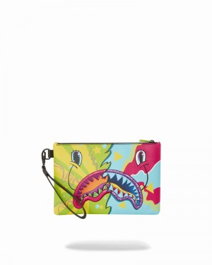 Green Sprayground Split Weird Men's Clutch Bags | 97072126