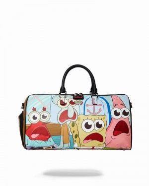 Green Sprayground Spongebob Men's Duffle Bags | 862073619