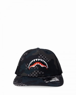 Grey Sprayground 3AM Men's Caps | 168436013