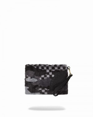 Grey Sprayground 3am Plush Aspen Highlands Crossover Men's Clutch Bags | 87864368