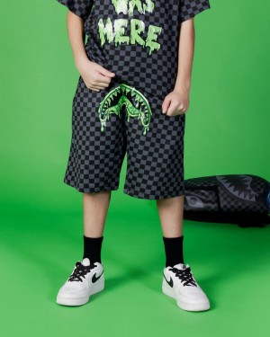 Grey Sprayground Bermuda Dbd Was Here Check Kids' Shorts | 37193994