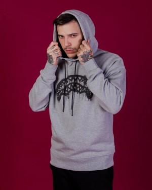 Grey Sprayground Graffiti Men's Hoodie | 468078077