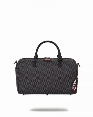 Grey Sprayground Money Check Mini Men's Duffle Bags | 751030249