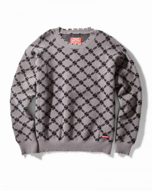 Grey Sprayground Sg Logo Crew Neck Pullover Sweater Men's Sweatshirts | 795525635