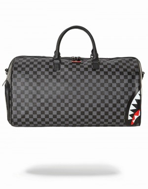 Grey Sprayground Sharks In Paris Men's Duffle Bags | 815239261