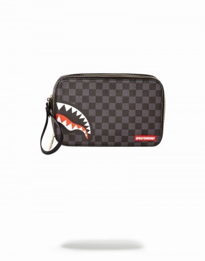 Grey Sprayground Sharks In Paris Men's Toiletry Bags | 638278827