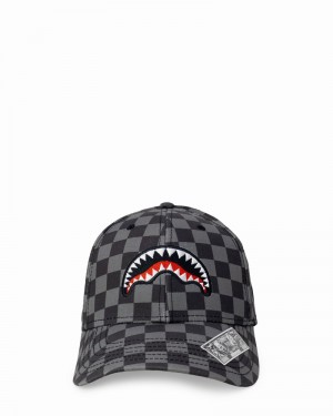 Grey Sprayground Smooth Check Men's Caps | 471847216