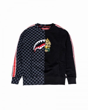 Grey Sprayground Spucci Split Crew Kids' Sweatshirts | 153732451