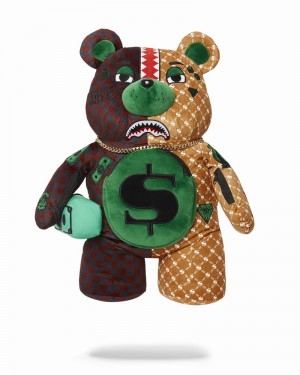 Multicolor Sprayground Money Bear Teddybear Paris Vs Florence Men's Backpacks | 530760562